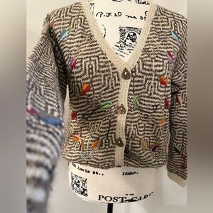 VTG Amazonias Hand
Knit Cardigan Sweater Jacket
Pima Cotton Leaf Plant